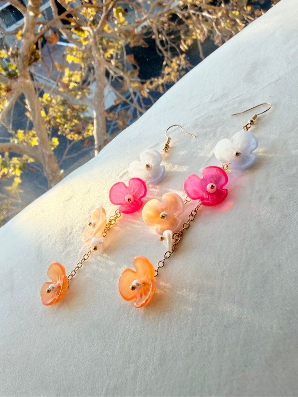 Tropical Pineapple Watermelon Flower Dangle Statement Earrings NEW
